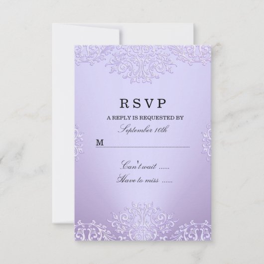 Paarse  Damask RSVP (Voorkant)