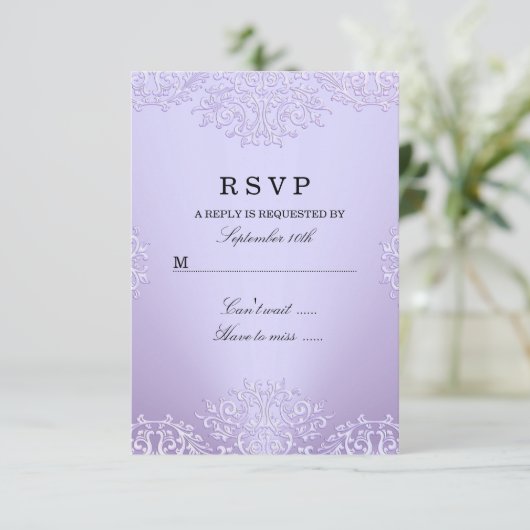 Paarse  Damask RSVP (Staand voorkant)
