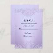 Paarse  Damask RSVP (Voorkant / Achterkant)