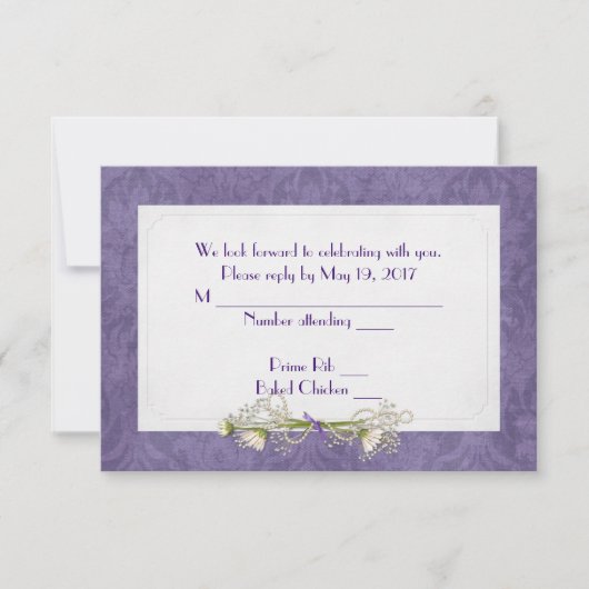 Paarse Damask RSVP (Voorkant)