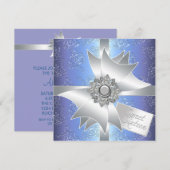 Paarse Damask Sweet Sixteen verjaardagsfeestje Kaart (Voorkant / Achterkant)