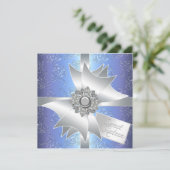 Paarse Damask Sweet Sixteen verjaardagsfeestje Kaart (Staand voorkant)