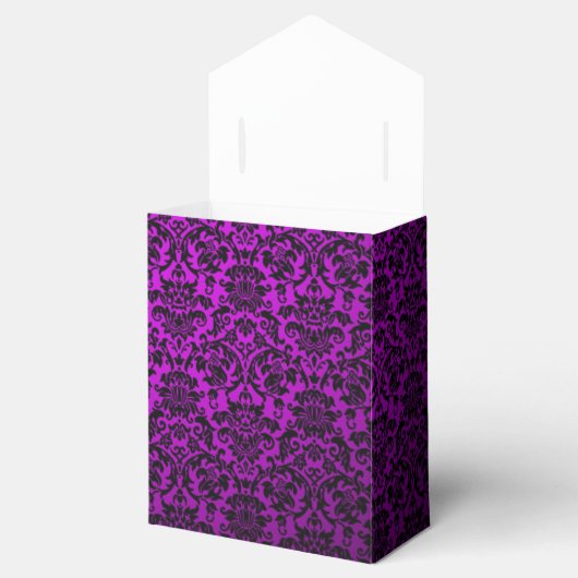 Paarse Damask Tent Favor Box Bedankdoosjes (Geopend)