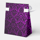 Paarse Damask Tent Favor Box Bedankdoosjes (Achterkant)