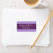 Paarse Damask Trouwset Etiket (Insitu)