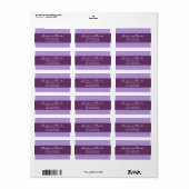 Paarse Damask Trouwset Etiket (Full Sheet)