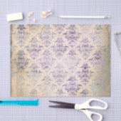 Paarse Damask Vintage Tissuepapier (Craft)