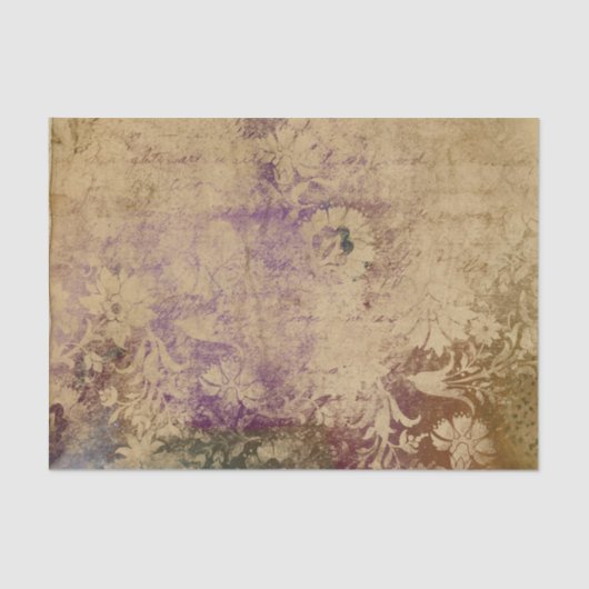 Paarse Damask Vintage Tissuepapier (Voorkant)