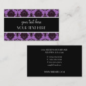 Paarse Damask Visitekaartje (Voorkant / Achterkant)