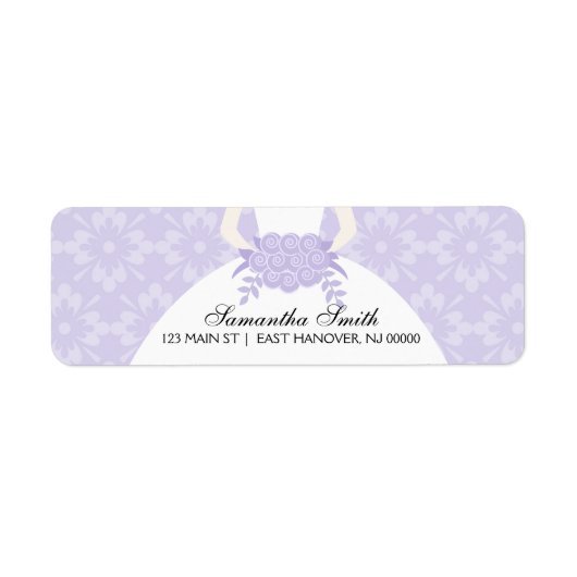 Paarse Damask Vrijgezellenfeest Etiket (Voorkant)