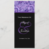 Paarse  Damask Wedding Program Programmakaart (Achterkant)