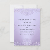 Paarse  Damask Wedding Save the Date (Voorkant)