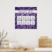 Paarse Damaskrullen 8 Tafelplaatjes Poster (Keuken)