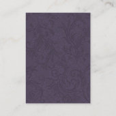 Paarse Damast en Ivoren Herfst Bruiloft Informatiekaartje (Achterkant)