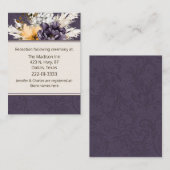 Paarse Damast en Ivoren Herfst Bruiloft Informatiekaartje (Voorkant / Achterkant)
