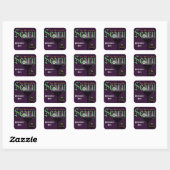 Paarse Damast Halloween Eet Drink Feest Sticker (Vel)