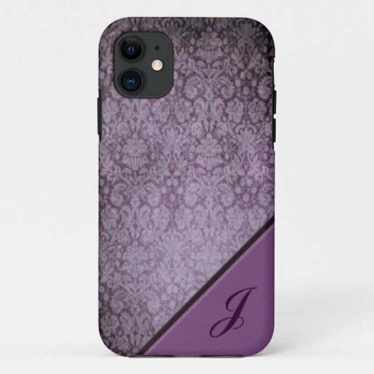 Paarse Damast iPhone 5 Hoesje (Achterkant)