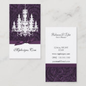 paarse damast kroonluchter Chic Visitekaartjes (Voorkant / Achterkant)