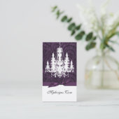 paarse damast kroonluchter Chic Visitekaartjes (Staand voorkant)