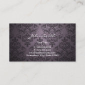  Paarse damast Pattern & Piano Keys Muziek Visitekaartje (Achterkant)