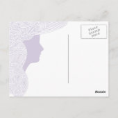 Paarse dame briefkaart (Achterkant)