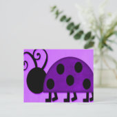 Paarse dame bug briefkaart (Staand voorkant)