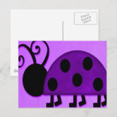 Paarse dame bug briefkaart (Voorkant / Achterkant)