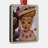 Paarse Dame Head Vase Flowers Perfume Bottle Metalen Ornament (Rechts)