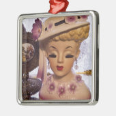 Paarse Dame Head Vase Flowers Perfume Bottle Metalen Ornament (Links)