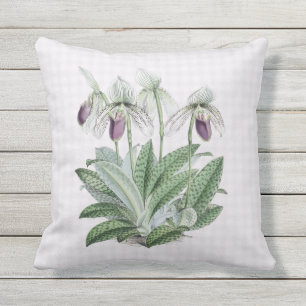 Paarse Dame Slipper Orchid Outdoor Pillow 16x16 Buitenkussen
