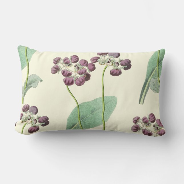 Paarse Dame's purse botanische lumbar Pillow Kussen (Voorkant)