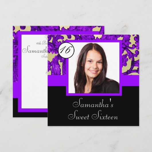 Paarse dameszoete zestien kaart (Voorkant / Achterkant)