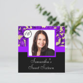 Paarse dameszoete zestien kaart (Staand voorkant)