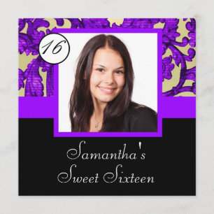 Paarse dameszoete zestien kaart