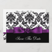 paarse damp Sla de datum op Save The Date (Voorkant / Achterkant)