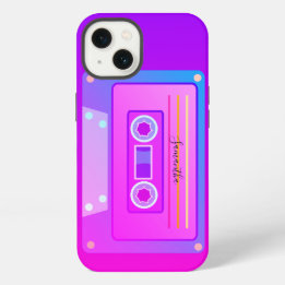 Paarse dampgolf esthetische 90's warme roze mixtap iPhone 13 hoesje