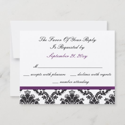 paarse dampvp RSVP kaartje (Achterkant)