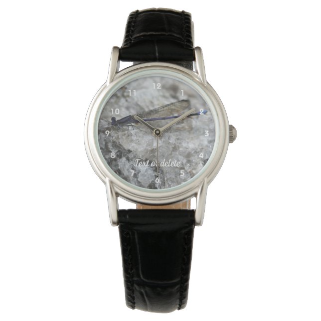 Paarse Damselfly - Gepersonaliseerd Horloge (Voorkant)