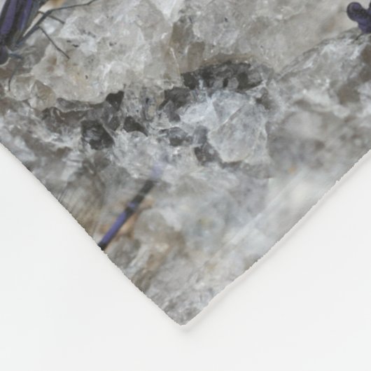 Paarse Damselfly Natuur Pattern Fleece Blanket (Hoek)