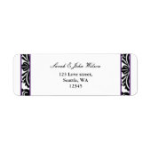 paarse damtbruiloft, retouradreslabel etiket (Voorkant)