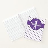 Paarse Dance Ballerina Gymnastiek Naam Polka Dot Notitieboek (Binnen)