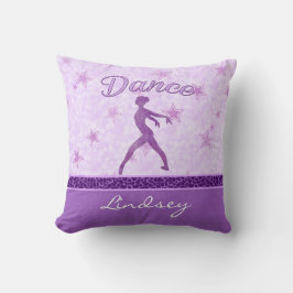 Paarse Dancer met Cheetah Print Stripe Kussen