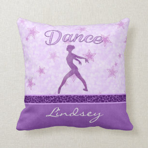 Paarse Dancer met Cheetah Print Stripe Kussen