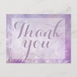 Paarse Dandelion Dank je postkaart