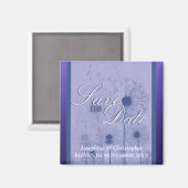 Paarse Dandelion Save the Date Magnet (Voorkant / Achterkant)
