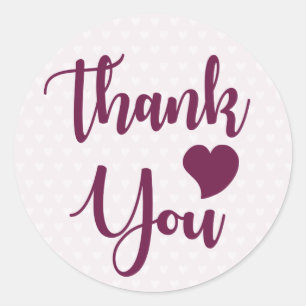 Paarse Dank Je Wel Liefde Lavendel Harten Ronde Sticker