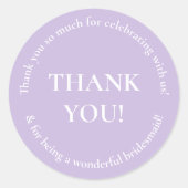 Paarse dank u bruiloftsgunst Sticker (Voorkant)