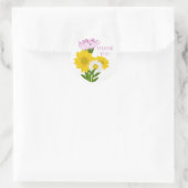 Paarse dank u gele zonnebloem Daisy Flowers Ronde Sticker (Tas)