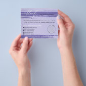 Paarse dank u wassen tips zorginstructie flyer (Hand)