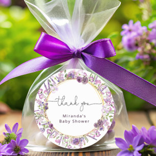 Paarse dank voor de klassieke ronde sticker